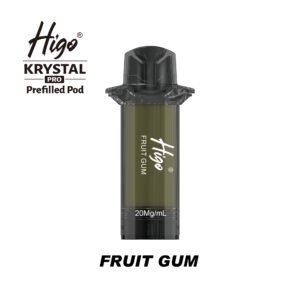 Higo Krystal Pro 600 Pod - Fruit Gum Higo Krystal Pro 600 replacement pod in Fruit Gum flavour - 2ml prefilled pod, 20mg nic salt e-liquid, UK TPD compliant