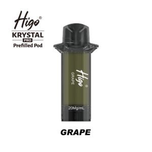 Higo Krystal Pro 600 Pod - Grape Higo Krystal Pro 600 replacement pod in Grape flavour - 2ml prefilled pod, 20mg nic salt e-liquid, UK TPD compliant