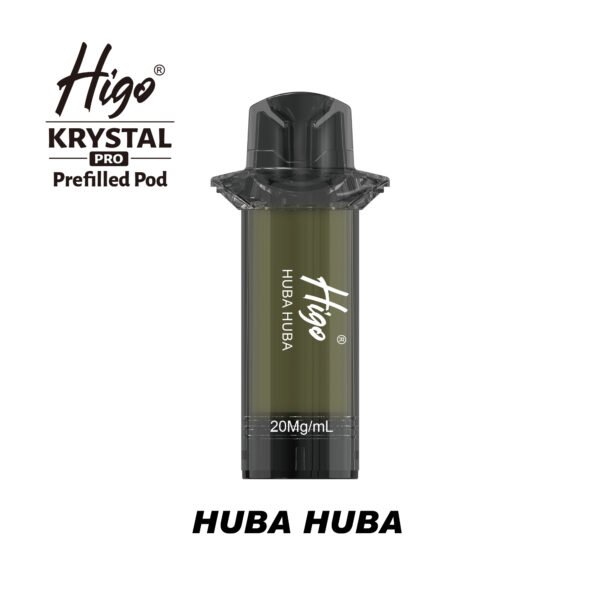 Higo Krystal Pro 600 replacement pod in Huba Huba flavour - 2ml prefilled pod, 20mg nic salt e-liquid, UK TPD compliant
