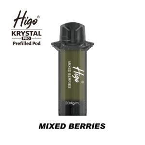 Higo Krystal Pro 600 Pod - Mixed Berries Higo Krystal Pro 600 replacement pod in Mixed Berries flavour - 2ml prefilled pod, 20mg nic salt e-liquid, UK TPD compliant