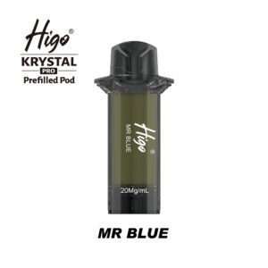Higo Krystal Pro 600 Pod - Mr Blue Higo Krystal Pro 600 replacement pod in Mr Blue flavour - 2ml prefilled pod, 20mg nic salt e-liquid, UK TPD compliant