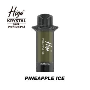 Higo Krystal Pro 600 Pod - Pineapple Ice Higo Krystal Pro 600 replacement pod in Pineapple Ice flavour - 2ml prefilled pod, 20mg nic salt e-liquid, UK TPD compliant