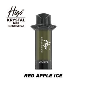 Higo Krystal Pro 600 Pod - Red Apple Ice Higo Krystal Pro 600 replacement pod in Red Apple Ice flavour - 2ml prefilled pod, 20mg nic salt e-liquid, UK TPD compliant