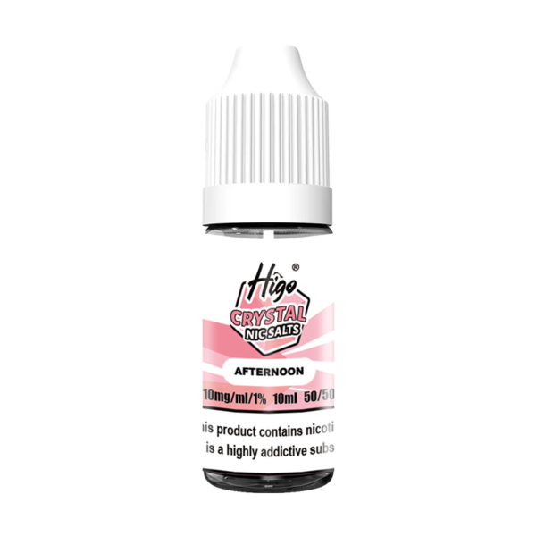 Higo Nic Salts 10ml - Afternoon (10mg) Higo Nic Salts 10ml Afternoon nic salt e-liquid bottle - 10mg strength, UK TPD compliant