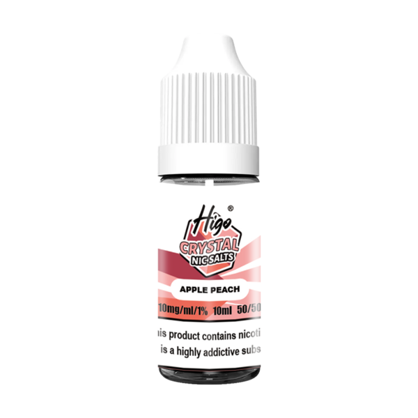 Higo Nic Salts 10ml Apple Peach nic salt e-liquid bottle - 10mg strength, UK TPD compliant