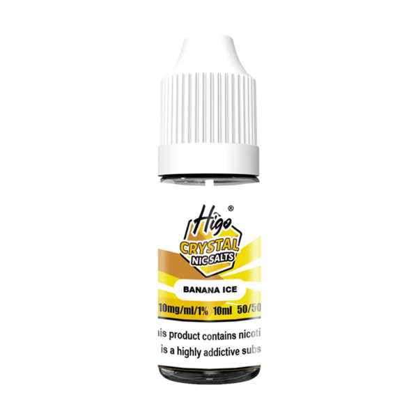 Higo Nic Salts 10ml Banana Ice nic salt e-liquid bottle - 10mg strength, UK TPD compliant