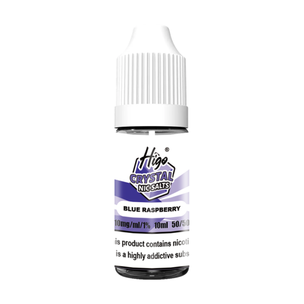 Higo Nic Salts 10ml Blue Raspberry nic salt e-liquid bottle - 10mg strength, UK TPD compliant