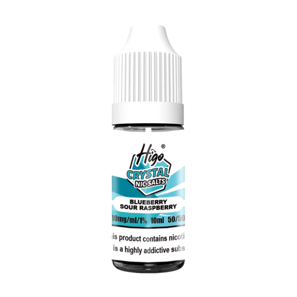Higo Nic Salts 10ml Blueberry Sour Raspberry nic salt e-liquid bottle - 10mg strength, UK TPD compliant