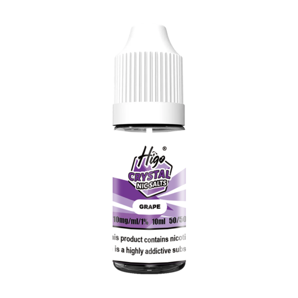 Higo Nic Salts 10ml - Grape (10mg) Higo Nic Salts 10ml Grape nic salt e-liquid bottle - 10mg strength, UK TPD compliant