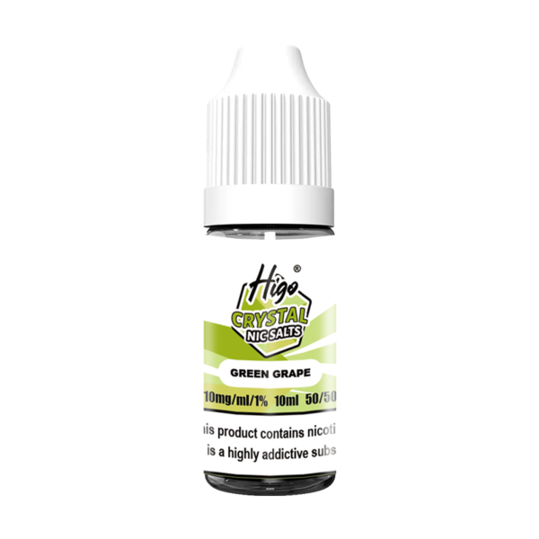 Higo Nic Salts 10ml - Green Grape (10mg) Higo Nic Salts 10ml Green Grape nic salt e-liquid bottle - 10mg strength, UK TPD compliant