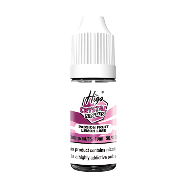 Higo Nic Salts 10ml Passion Fruit Lemon Lime nic salt e-liquid bottle - 10mg strength, UK TPD compliant
