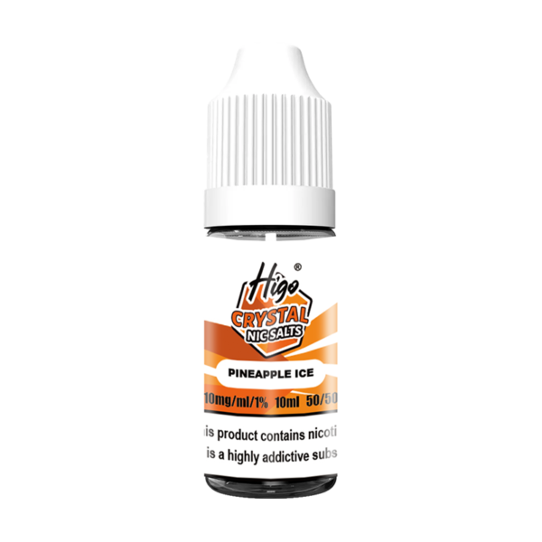 Higo Nic Salts 10ml - Pineapple Ice (10mg) Higo Nic Salts 10ml Pineapple Ice nic salt e-liquid bottle - 10mg strength, UK TPD compliant