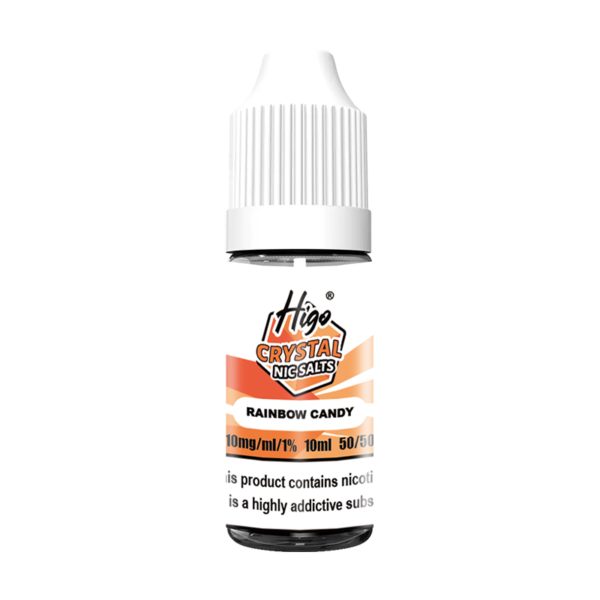 Higo Nic Salts 10ml Rainbow Candy nic salt e-liquid bottle - 10mg strength, UK TPD compliant