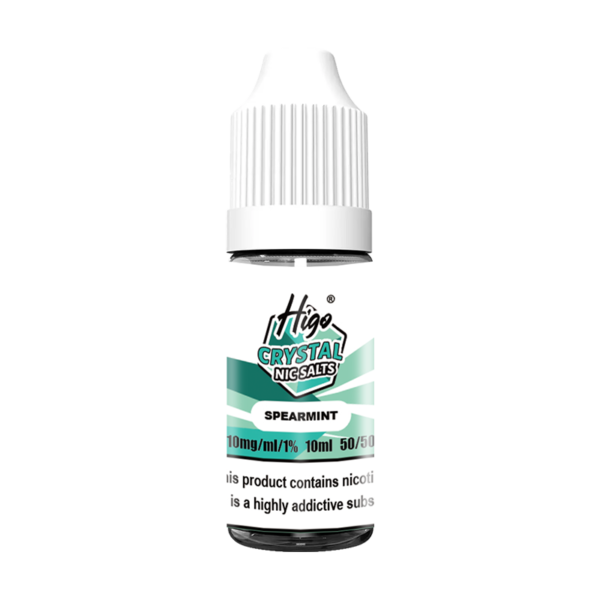 Higo Nic Salts 10ml Spearmint nic salt e-liquid bottle - 10mg strength, UK TPD compliant