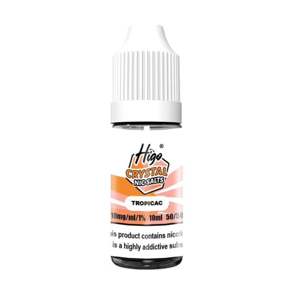 Higo Nic Salts 10ml Tropical nic salt e-liquid bottle - 10mg strength, UK TPD compliant