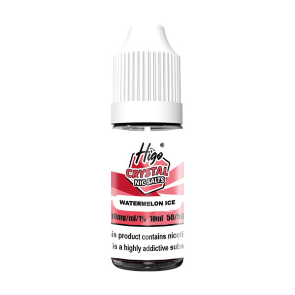 Higo Nic Salts 10ml Watermelon Ice nic salt e-liquid bottle - 10mg strength, UK TPD compliant
