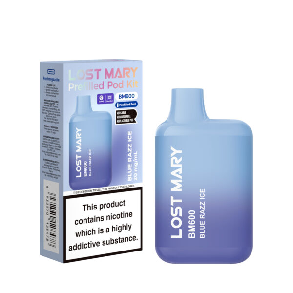 LOST MARY BM600 KIT - BLUERAZZICE Lost Mary BM600 - Blue Razz Ice