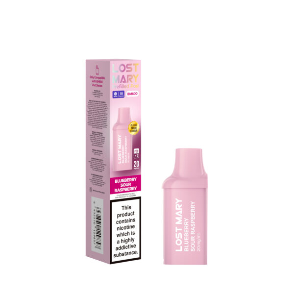 LOST MARY BM600 KIT PODS - BLUEBERRYSOURRASPBERRY Lost Mary BM600 Pods - Blueberry Sour Raspberry