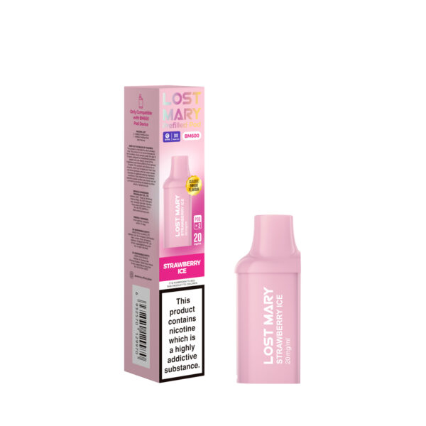 LOST MARY BM600 KIT PODS - STRAWBERRYICE Lost Mary BM600 Pods - Strawberry Ice