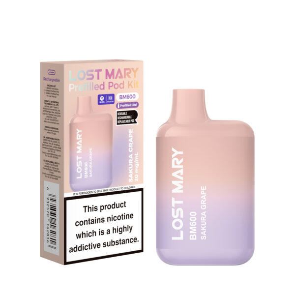 LOST MARY BM600 KIT - SAKURAGRAPE Lost Mary BM600 - Sakura Grape