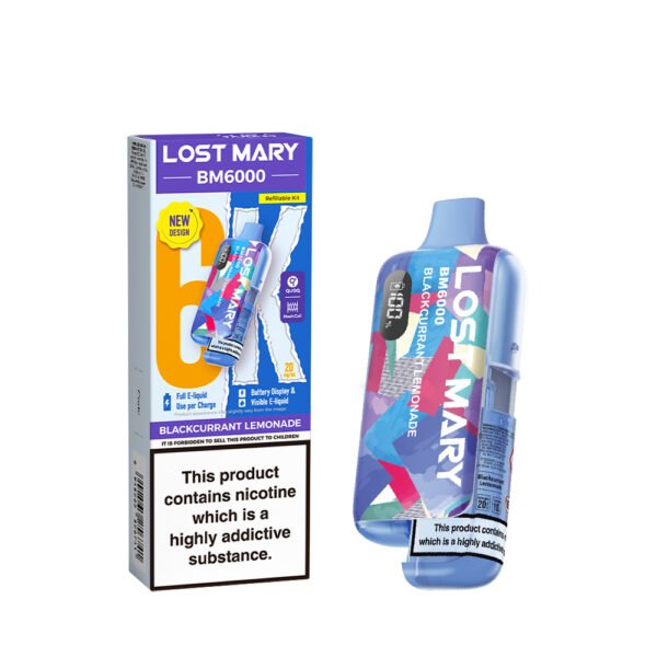 Lost Mary BM6000 pre-filled pod kit in Blackcurrant Lemonade flavour