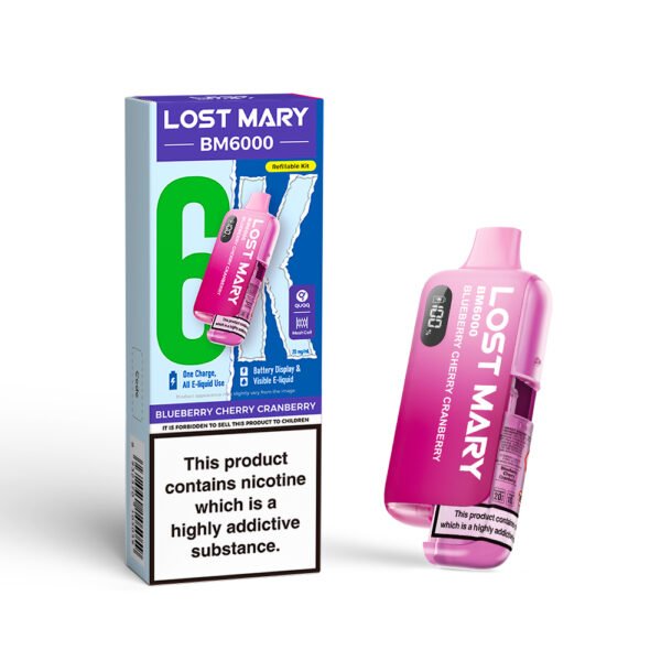 Lost Mary BM6000 pre-filled pod kit in Blueberry Cherry Cranberry flavour