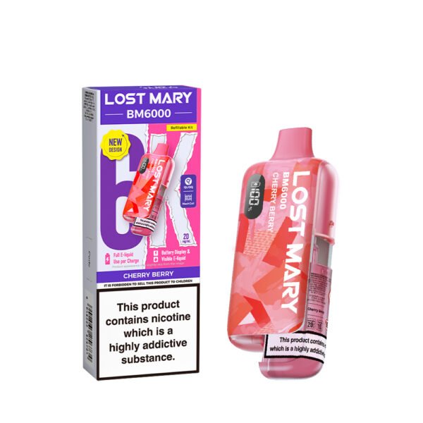 Lost Mary BM6000 pre-filled pod kit in Cherry Berry flavour