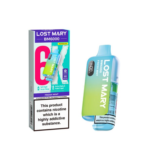 Lost Mary BM6000 pre-filled pod kit in Fresh Mint flavour