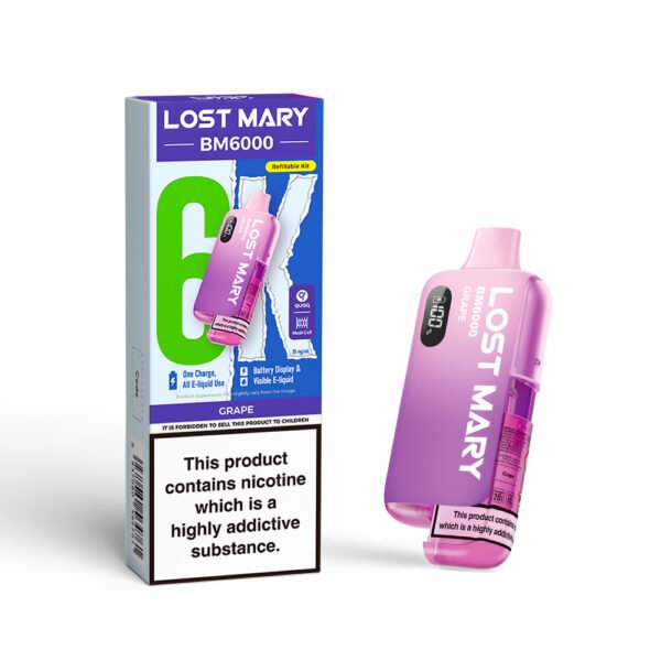 Lost Mary BM6000 pre-filled pod kit in Grape flavour