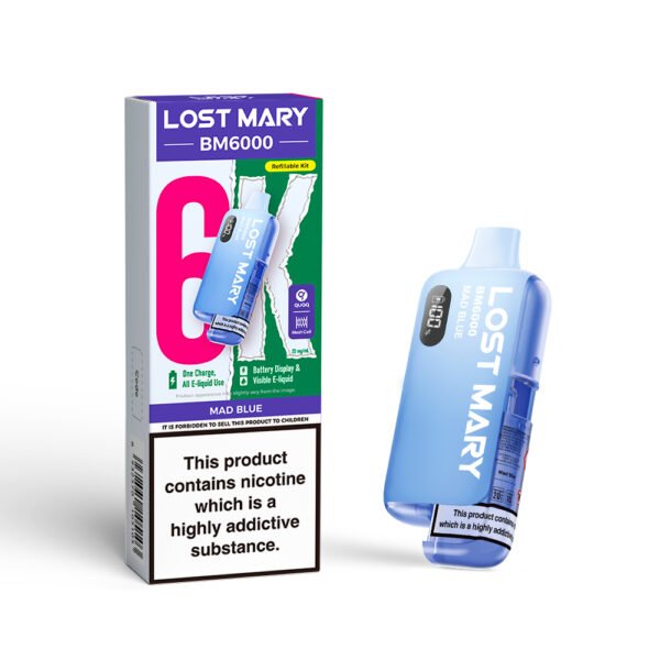Lost Mary BM6000 pre-filled pod kit in Mad Blue flavour