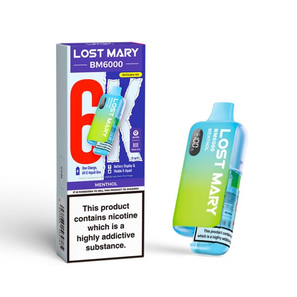 Lost Mary BM6000 pre-filled pod kit in Menthol flavour