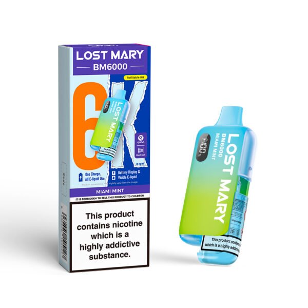 Lost Mary BM6000 pre-filled pod kit in Miami Mint flavour