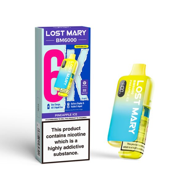 Lost Mary BM6000 pre-filled pod kit in Pineapple Ice flavour