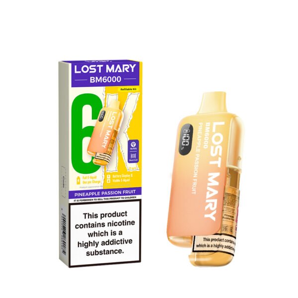 Lost Mary BM6000 pre-filled pod kit in Pineapple Passion Fruit flavour