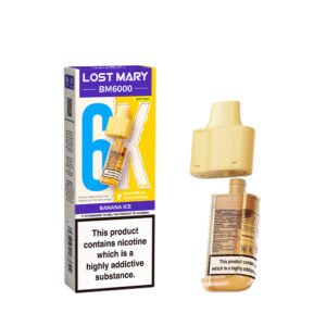 Lost Mary BM6000 replacement pod in Banana Ice flavour