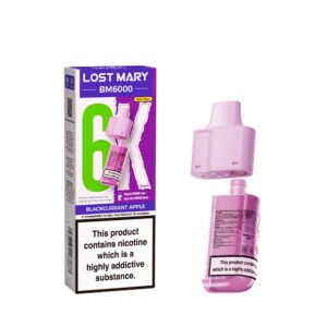 Lost Mary BM6000 replacement pod in Blackcurrant Apple flavour