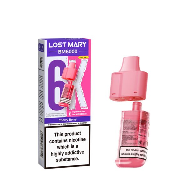 Lost Mary BM6000 replacement pod in Cherry Berry flavour