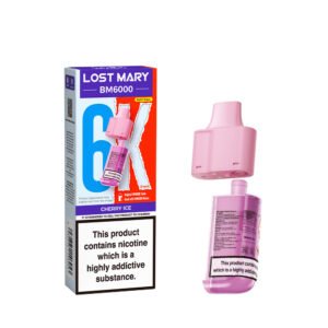 Lost Mary BM6000 Pods - Cherry Ice Lost Mary BM6000 replacement pod in Cherry Ice flavour