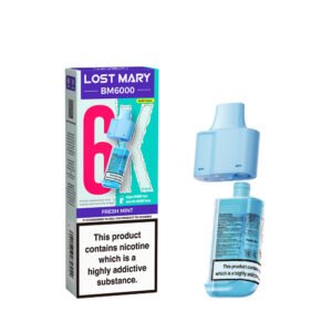 Lost Mary BM6000 Pods - Fresh Mint Lost Mary BM6000 replacement pod in Fresh Mint flavour