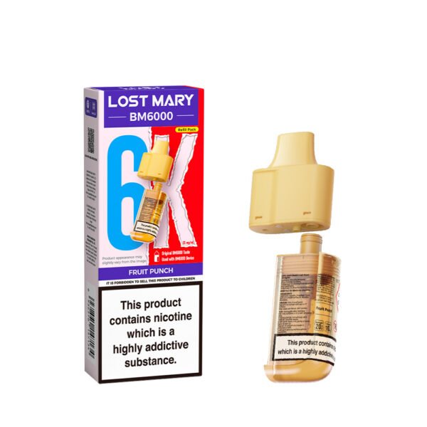 Lost Mary BM6000 replacement pod in Fruit Punch flavour