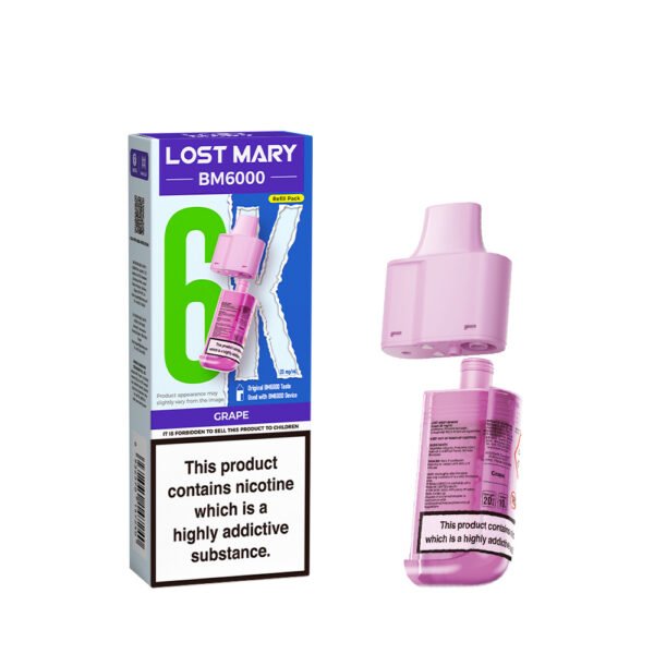Lost Mary BM6000 replacement pod in Grape flavour