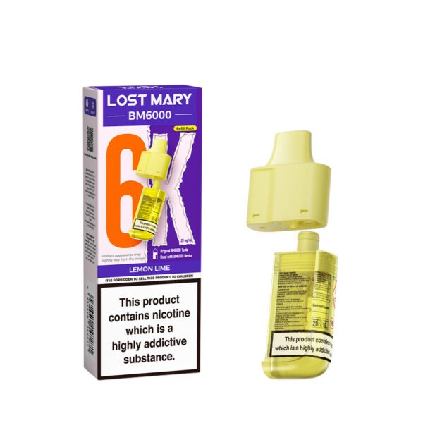 Lost Mary BM6000 replacement pod in Lemon Lime flavour