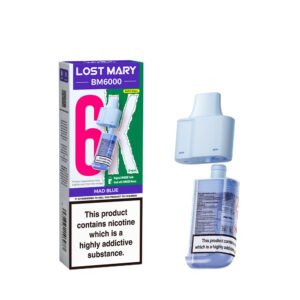 Lost Mary BM6000 Pods - Mad Blue Lost Mary BM6000 replacement pod in Mad Blue flavour