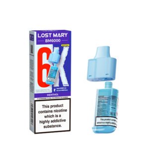 Lost Mary BM6000 Pods - Menthol Lost Mary BM6000 replacement pod in Menthol flavour