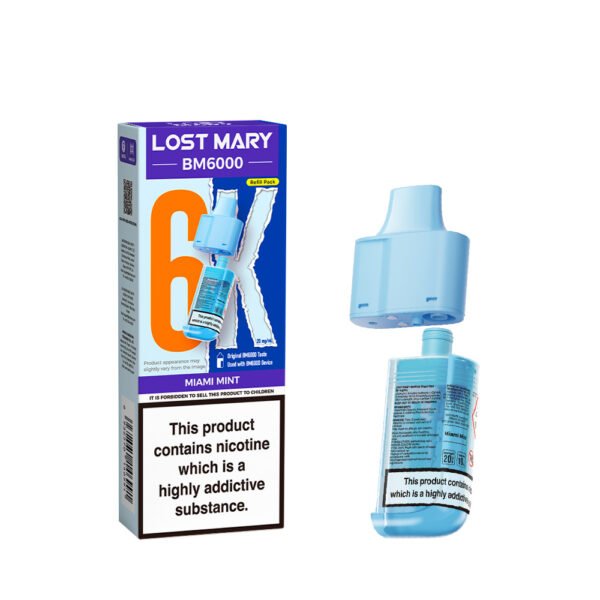 Lost Mary BM6000 replacement pod in Miami Mint flavour