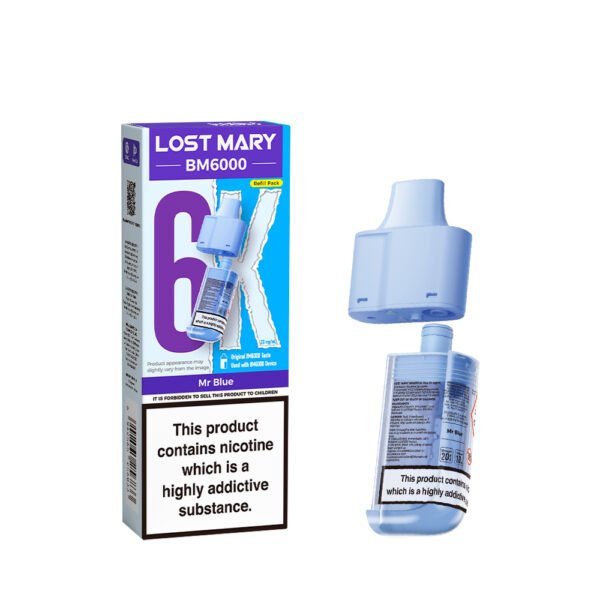 Lost Mary BM6000 replacement pod in Mr Blue flavour