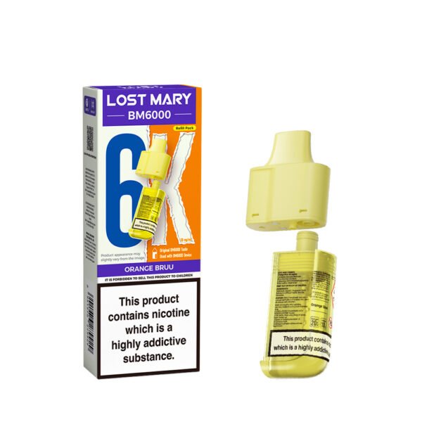 Lost Mary BM6000 replacement pod in Orange Bruu flavour