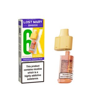 Lost Mary BM6000 Pods - Pineapple Passion Fruit Lost Mary BM6000 replacement pod in Pineapple Passion Fruit flavour