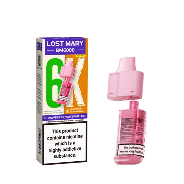 Lost Mary BM6000 replacement pod in Strawberry Watermelon flavour