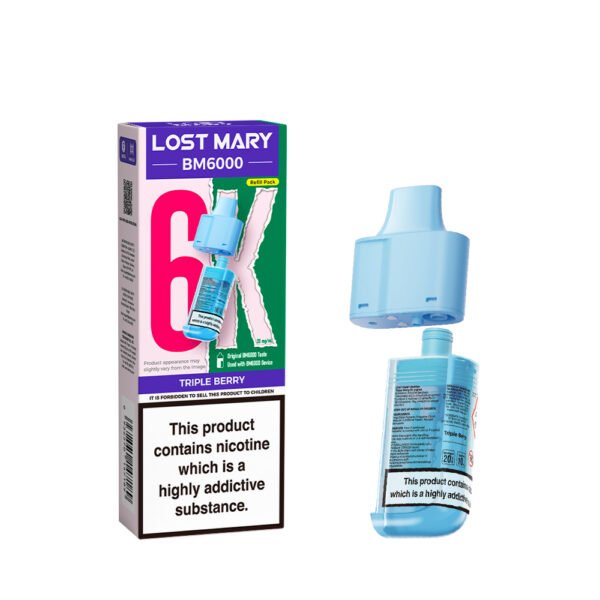 Lost Mary BM6000 replacement pod in Triple Berry flavour